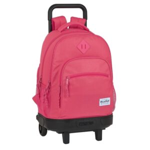 Safta Blackfit8 Fresa Mochila con Carro - Extraible - Bolsillo Frontal - Bolsillo Lateral - Tirador Doble - Hombreras Acolchadas - Tarjeta ID - Bandeja PVC - 33L - 330x220x450mm - Color Rosa