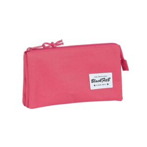 Safta Blackfit8 Fresa Portatodo - 3 Compartimentos con Cremalleras - Bolsillo Interior - 0.6L - 220x30x120mm - Color Rosa