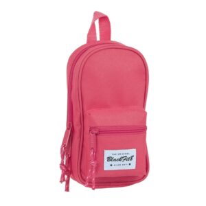 Safta Blackfit8 Fresa Plumier Mochila - 33 Piezas - Goma - Lapiz - Tijeras - Sacapuntas - Boligrafos - Fluorescentes - Regla - 12 Rotuladores - 12 Colores - 120x50x230mm - Color Rosa