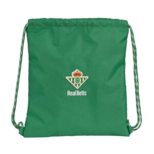 Safta Real Betis Balompie Saco Plano - Bolsillo Interior con Cremallera - Cierre con Cordones - Material Reciclado - 5L - Ligero y Resistente - Ideal para Uso Diario - 350x10x400mm - Color Verde