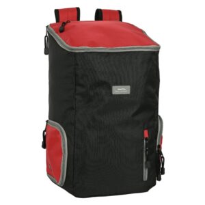 Safta Mochila Multideporte - Compartimento para Portatil hasta 13.3" - Bolsillos Internos de Red - Bolsillo Lateral Impermeable - Tiradores Dobles - 30.8L - 280x220x500mm - Color Negro y Rojo