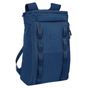 Safta Basic Mochila de Viaje - Doble Cremallera - Bolsillos Laterales - Bolsillo Trasero - Hombreras Acolchadas - Espalda Transpirable - 330x180x550mm - Color Azul Marino