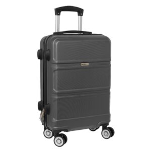 Safta Travel Maleta Trolley de Cabina 20” - Cierre con Candado - Interior Forrado - Cintas con PVC - Ruedas Giratorias - Asa Extensible - 40.1 L - 345x200x550mm - Color Gris Oscuro