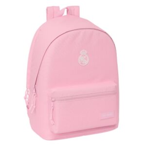 Safta Real Madrid Chica Mochila para Portatil hasta 15.6" - Antirrobo - Conector USB - Base Acolchada - Bolsillo Frontal - Hombreras Ergonomicas - Asa Superior - 310x180x440mm - Color Rosa