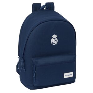 Safta Real Madrid Chica Marino Mochila para Portatil hasta 15.6" - Alojamiento Antirrobo - Conector USB - Base Acolchada - Ergonomica - Asa Superior - 310x180x440mm - Color Azul Marino
