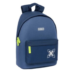 Safta Munich Blue Indigo Mochila para Portatil hasta 14.1" - Bolsillo para Tablet - Tirador Doble - Hombreras Ergonomicas - Espalda Transpirable - 20L - 310x160x410mm - Color Azul Marino