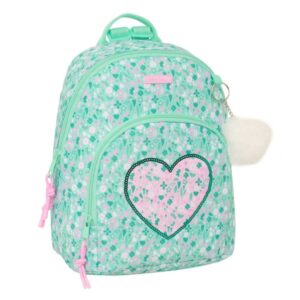 Safta Cuore Mini Mochila - Bolsillo Frontal - Tirador Doble - Bolsillo Interior Seguro - Bolsillo Trasero con Cremallera - Hombreras Ajustables - Asa Superior - 9.75L - 250x130x300mm - Color Turquesa