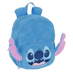 Safta Stitch Mochila Guarderia de Peluche - Tarjeta ID - Asas de Mano - 6L - Ideal para Guarderia - Material Suave y Resistente - Facil de Transportar - 220x100x270mm - Color Azul