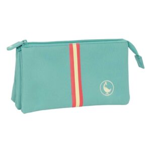 Safta el Ganso Basics Aquarelle Portatodo - 3 Compartimentos con Cremalleras - Bolsillo Interior - 0.6L - 220x30x120mm - Color Menta