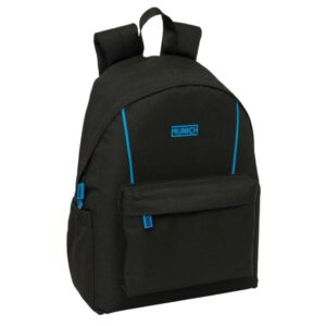 Safta Munich Road Mochila para Portatil hasta 14.1" - Interior Acolchado - Bolsillo Frontal - Portabotellas - Tirador Doble - Hombreras Ergonomicas - Asa Superior - 310x130x430mm - Color Negro