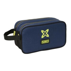 Safta Munich Track Neceser de 5L - 2 Compartimentos con Cremallera - Asa Lateral - Adapatable a Carro - 260x125x150mm - Color Azul Marino