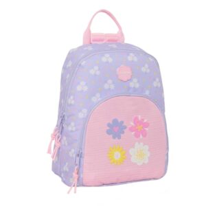 Safta Bouquet Mini Mochila - Bolsillo Frontal - Cremallera Doble - Bolsillo Trasero Accesible - Hombreras Ajustables - Asa Superior - 9.75L - 250x130x300mm - Color Rosa Pastel