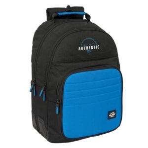 Safta Blackfit8 Underground Mochila con 2 Compartimentos - Cantoneras Antirozaduras - Adaptable a Carro - Portabotellas - Hombreras Ergonomicas - 20L - 320x150x420mm - Color Negro y Azul