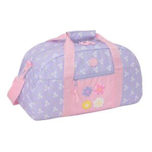 Safta Bouquet Bolsa de Deporte - Bolsillo Frontal - Bandolera Ajustable - Asa Forrada - Doble Tirador en Cremallera - Tacos Protectores en Base - Fondo Extraible - 26L - 500x200x260mm - Color Violeta