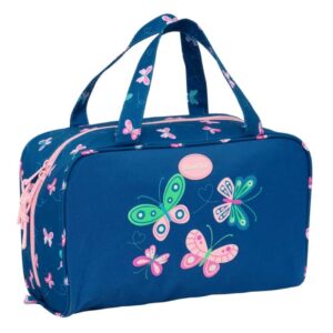 Safta Blackfit8 Mariposas Neceser de 8L - Cremallera - Asas de Mano Superiores - Interior Forrado - Bolsillo Interior - Tirador Doble - 310x140x190mm - Color Azul Marino