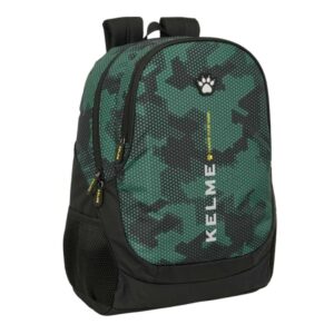 Safta Kelme Camo Mochila Adaptable a Carro - Portabotellas - 2 Compartimentos - Tirador Doble - Hombreras Ergonomicas - Asa Superior - 23L - 320x160x440mm - Color Verde Camuflaje