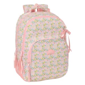 Safta Vmb Mochila con 2 Compartimentos - Cantoneras Antirozaduras - Adaptable a Carro - Bolsillo Frontal - Portabotellas - Tirador Doble - Hombreras Ergonomicas - 20L - 320x150x420mm - Color Rosa