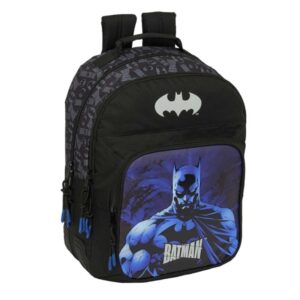 Safta Batman Mochila con 2 Compartimentos - Cantoneras Antirozaduras - Adaptable a Carro - Bolsillo Frontal - Portabotellas - Tirador Doble - Hombreras Ergonomicas - 20L - 320x150x420mm - Color Negro