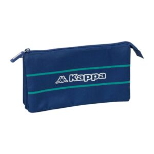 Safta Kappa Marino Portatodo - 3 Compartimentos con Cremalleras - Bolsillo Interior - 0.6L - 220x30x120mm - Color Azul Marino
