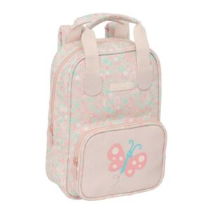 Safta Mariposa Mochila Infantil - Bolsillo Frontal - Tarjeta ID - Hombreras Acolchadas - Asa Forrada - 4.5L - 200x80x280mm - Color Rosa Pastel