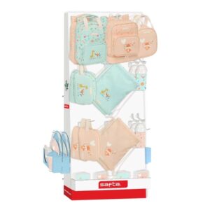 Safta Expositor con 10 Ganchos para Mochilas - Carton Reciclado - Estructura Robusta y Compacta - Facil Acceso a Productos - Presentacion Ordenada - 650x280x1580mm - Colores Surtidos