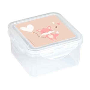 Safta Flores Fiambrera de 1.27L - PVC sin BPA - Cierre Hermetico a Presion - 130x130x75mm - Color Transparente