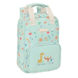 Safta Pandi Mochila Infantil - Bolsillo Frontal - Tarjeta ID - Hombreras Acolchadas - Asa Forrada - 4.5L - 200x80x280mm - Color Menta