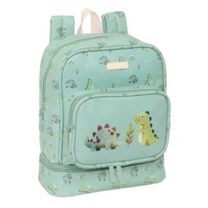 Safta Dinos Mochila Guarderia - Isotermica - Tarjeta de Identificacion - Compartimento Termo - Asa de Mano Superior - 7.25L - 220x100x270mm - Color Menta