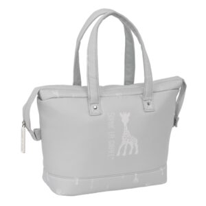 Safta Sophie la Girafe Mum Bolso de 8.26L - Compartimento con Cremallera - Bolsillo Frontal - Interior Forrado - Asas de Mano - 270x125x245mm - Color Gris Claro