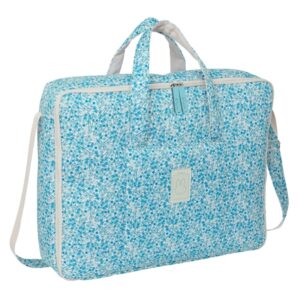 Safta Miffy Mum Garden Maleta de Bebe de 28L - Cremallera Doble - Bolsillo Frontal - Bolsillos Internos - Bandolera Ajustable - Asas Superiores para Transporte - 500x140x400mm - Color Azul Claro