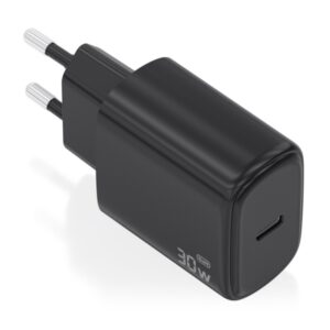 Aisens Cargador GaN 30W - 1xUSB-C PD3.0 - Tecnologia AI - Color Negro