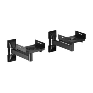 Aisens Pack Soporte Universal de Pared para Altavoces - Giratorio e Inclinable - Carga Max. 25Kg - Color Negro