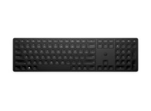 HP 455 Teclado Inalambrico Programable 2.4GHz - Mas de 20 Teclas Programables - Teclas Contorneadas con Recorrido 2 mm - Patas Ajustables - Bateria hasta 20 Meses - Color Negro