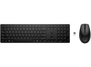HP 655 Combo Teclado y Raton Inalambricos 2.4GHz - 24 Teclas Programables  Raton Optico Multi‑Superficie 4000 DPI - Teclas Silenciosas - Diseño Ergonomico - Color Negro