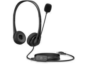 HP Auriculares G2 Stereo USB con Microfono Cancelacion de Ruido - Diadema Ajustable - Almohadillas de PU Leather para Uso Prolongado - Control en Cable - Color Negro