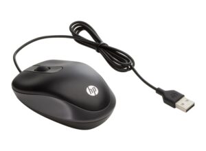 HP Travel Mouse Raton USB - 1000 DPI - Diseño Ultraligero y Supercompacto para Viaje - 2 Botones + Rueda de Desplazamiento - Ambidiestro - Color Negro