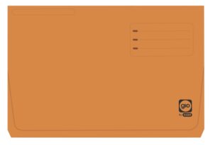 Gio By Elba Subcarpeta con Bolsa y Solapa Folio Naranja - Resistente Cartulina de 320gr - Bolsa y Solapa para Mayor Proteccion - Tamaño Folio para Documentos Importantes