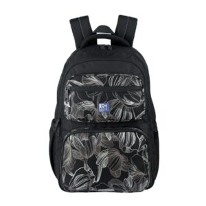 Oxford Dream Tech Floral Print Mochila Escolar 25L - 2 Compartimentos y 10 Bolsillos - Espalda Ergonomica Transpirable - Asas Acolchadas y Ajustables - Compartimento para Portatil - Color Negro