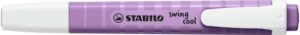 Stabilo Swing Cool Naturecolors Wildflower Marcador Fluorescente - Cuerpo Plano - Punta Biselada - Trazo entre 1 y 4mm - Tinta con Base de Agua - Antisecado - Color Lila Grisaceo