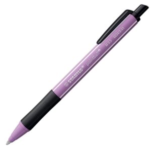 Stabilo Pointball Naturecolors Wildflower Boligrafo Retractil - Trazo 0.5mm - Hecho con 87% Bioplastico - Grip Antideslizante - Recargable - Tinta Azul - Color del Cuerpo Lila Grisaceo