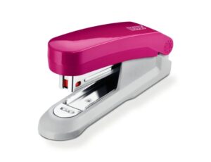 Novus Evolution E15 Fresh Grapadora de Sobremesa - Hasta 15 Hojas - Grapado Cerrado y Clavado - Incluye 200 Grapas Nº10 - Color Rosa/Gris
