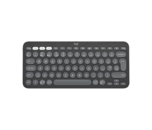 Logitech Pebble Keys 2 K380s Teclado Inalambrico - Bluetooth + RF Logi Bolt - Teclas Silenciosas de Perfil Bajo - Easy‑Switch para 3 Dispositivos - Formato Mini QWERTY - Bateria hasta 36 Meses - Color Grafito