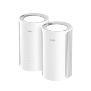 Cudy BE11000 Pack de 2 Sistemas WiFi 7 Mesh 2.5G Tribanda - Tecnologia MLO - Servidor y Cliente VPN - Ethernet 2.5Gbps - hasta 200 Dispositivos - Control en la Nube con App - 116x202mm - Color Blanco