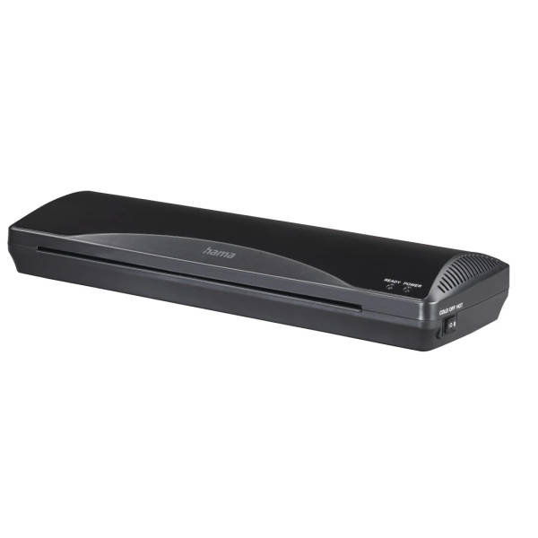 Hama Plastificadora A3 - Laminas hasta 0.6mm - Uso en Caliente y Frio - Velocidad Laminacion 250mm/min - Calentamiento en 4 Minutos - Boton de Liberacion - 44x14x6.5cm - Color Negro