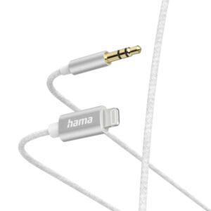 Hama Cable Auxiliar - Jack 3.5mm Macho - Ligthning - Longitud 1m - Color Blanco