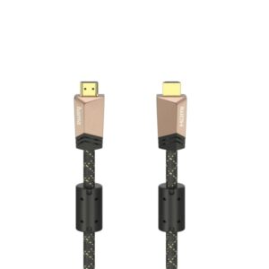 Hama Prime Cable HDMI 4K Macho - Longitud 1.5m - Soporta ARC - Terminales Chapados en Oro - Ethernet - Velocidad hasta 18Gbps - Blindaje Completo - Color Marron