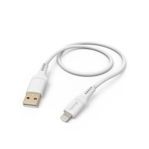 Hama Cable de Carga - USB-A Macho - Lightning Macho - Longitud 1.5m - Silicona - Velocidad hasta 480Mbps - Color Blanco