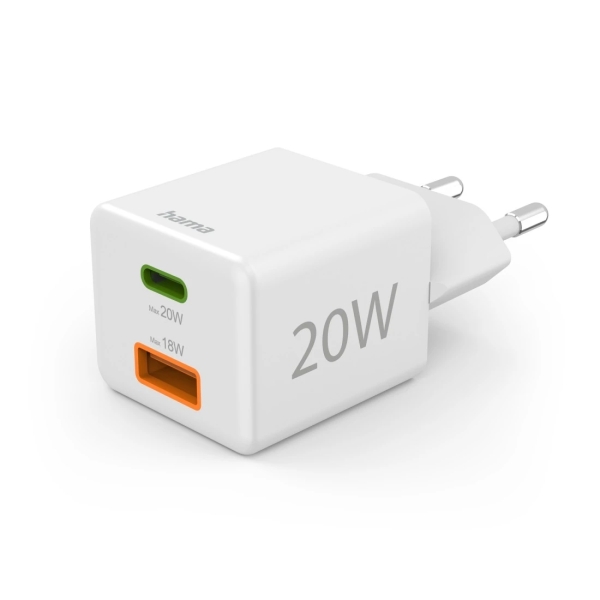 Hama Cargador de Pared - USB-C - USB-A - Power Delivery - Qualcomm - Color Blanco
