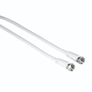 Hama Entry Cable Coaxial de Antena - Longitud 1.5m - Conector F Macho - Doble Blindaje - Apantallamiento 75dB - Impedancia 75Ohm - Color Blanco