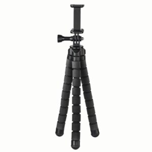 Hama Flex Tripode para Smartphone y Camara Deportiva - Peso Max 300g - Plegable - Altura Ajustable hasta 26cm - Plastico - Color Negro